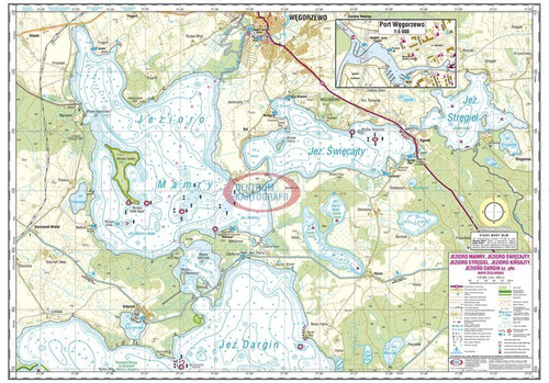 MAPA laminowana - JEZIORO MAMRY I OKOLICZNE