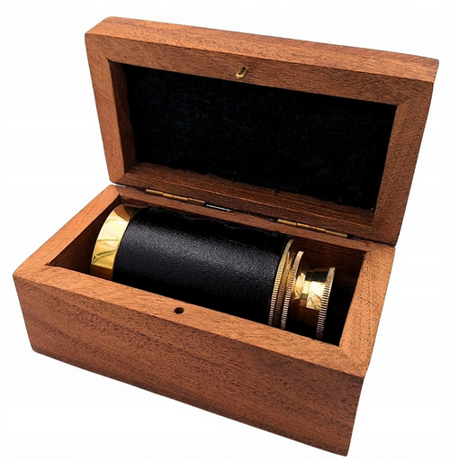 LUNETA MOSIĘŻNA RETRO W PUDEŁKU DREWNIANYM NC 1111