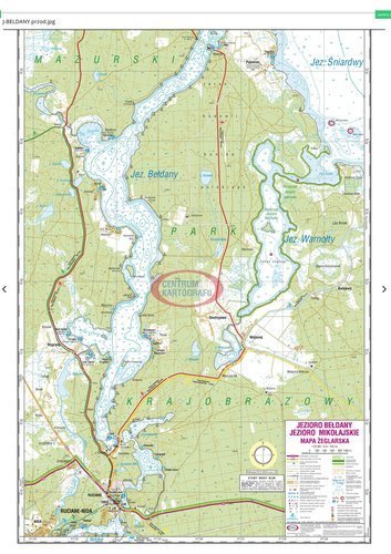 MAPA laminowana - JEZIORO BEŁADANY I MIKOŁAJSKIE