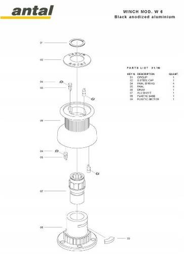 KABESTAN ANTAL W6 ANW6 1 SPEED PLASTIC