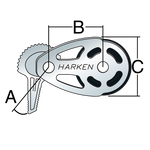 Blok leżący HARKEN ESP 57mm - stal nierdzewna, blokada 6070