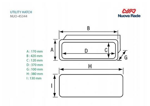 JASKÓŁKA SCHOWEK PÓŁKA JACHTOWA BIAŁA 170 x 420mm 45344