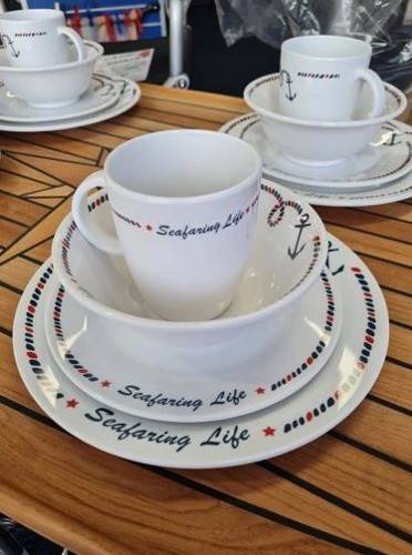 KOMPLET NACZYŃ Z MELAMINY MARINE ANCHOR 8 SZT. 15008