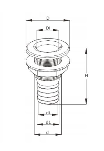 PRZEJŚCIE BURTOWE WODY 1 1/2'' ODPŁYW NA WĄŻ 38mm SFDS1-1500-01