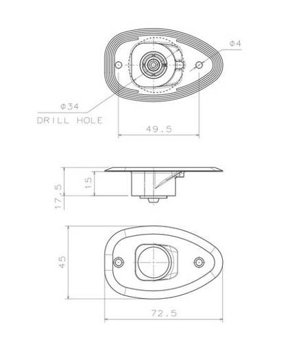 LAMPY NAWIGACYJNE 112,5o MICRO LED 74357 WHITE
