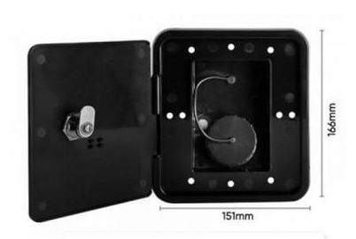 WLEW WODY Z KLAPKĄ 151x166mm ZAMYKANY NA KLUCZ CZARNY SFWH2-151-166-01