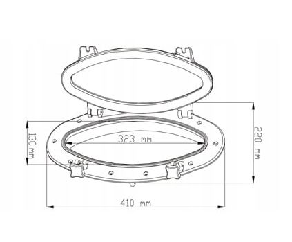 BULAJ HERMETYCZNY OKNO ELIPTYCZNE 410 X 220 mm SEAFLO SFPP2-03