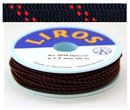 JUZING, NIĆ ŻEGLARSKA BLACK-RED 1,2mm - 20m L020000501