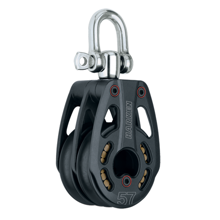 Blok aluminiowy podwójny 57 mm Low-Load, krętlik 3228
