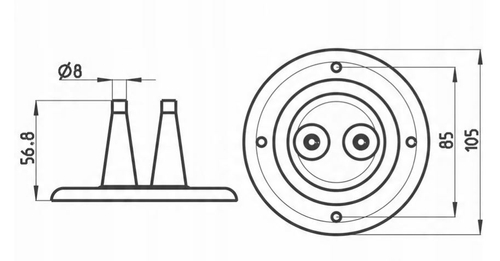 OSŁONA CIĘGIEN MANETKI PRZEJŚCIE CIĘGNA 2 WEJŚCIA L5308074 BIAŁA