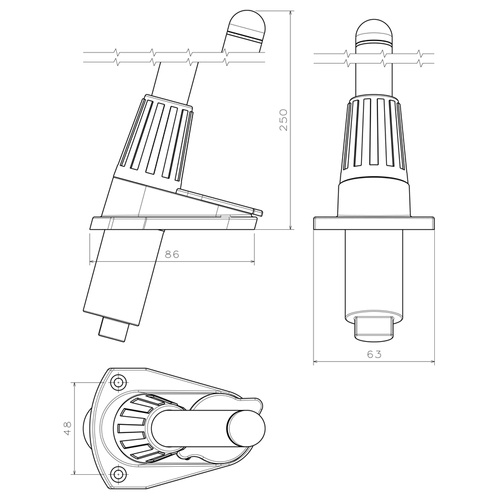 LAMPA LED 360 TOPOWA PLUG IN 65CM 74365 SZARA