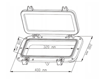 BULAJ HERMETYCZNY OKNO PROSTOKĄTNE 400 x 200mm SFPP2-04 SEAFLO