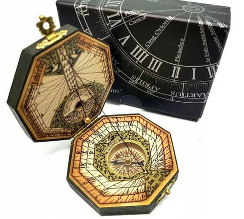 OKTAGONALNY ZEGAR SŁONECZNY Z KOMPASEM H06