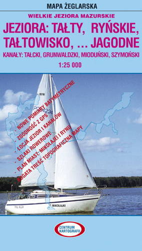 MAPA laminowana -JEZIORO TAŁTY, RYŃSKIE, OKOLICZNE