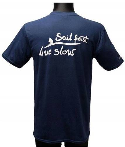 KOSZULKA ŻEGLARSKA SAIL FAST - LIVE SLOW granatowy