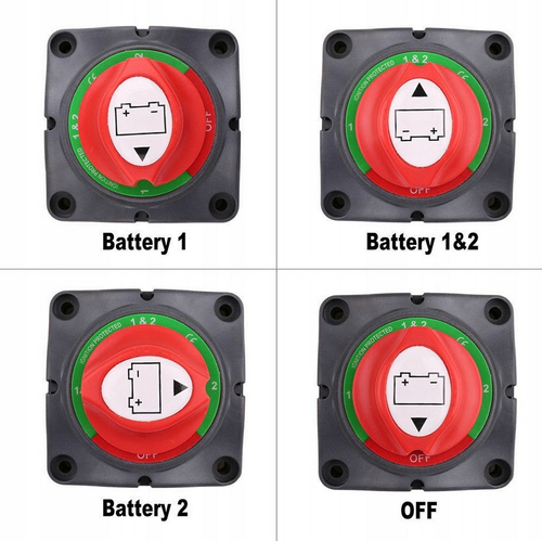 WYŁĄCZNIK AKUMULATORÓW HEBEL PODWÓJNY 12V / 24V HF66-701S