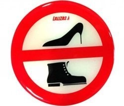 NAKLEJKA ZAKAZ WCHODZENIA W BUTACH NA POKŁAD 80mm