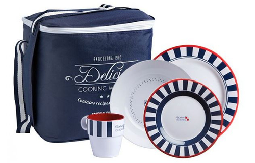 ZESTAW NACZYŃ VENEZIA Z MELAMINY 6 OS. 24 EL. 68144