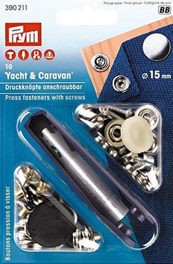 NAPY METALOWE ,15 MM - ZESTAW 10 SZTUK E0390211