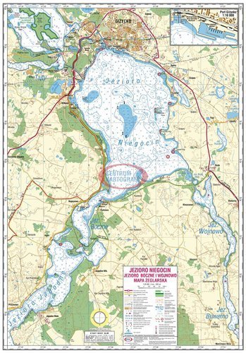 MAPA LAMINOWANA -JEZIORO NIEGOCIN, BOCZNE, WOJNOWO