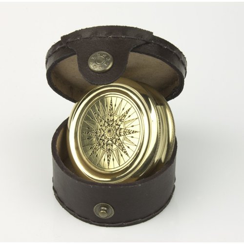 KOMPAS MOSIĘŻNY ROBERT FROST 5737 SKÓRZANE ETUI