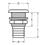PRZEJŚCIE BURTOWE 1/2" A4  Z KRÓĆCEM NA WĄŻ 2351