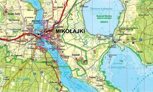 MAPA LAMINOWANA JEZIORA MAZURSKIE 2 CZĘŚCI