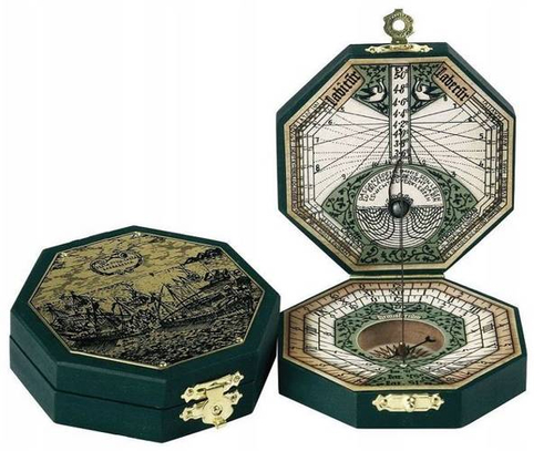 OKTAGONALNY ZEGAR SŁONECZNY Z KOMPASEM H06