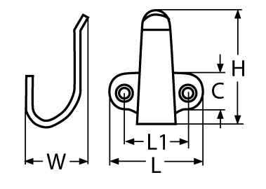 WIESZAK, HACZYK STAL A2 2-2130-2-25x43-1 