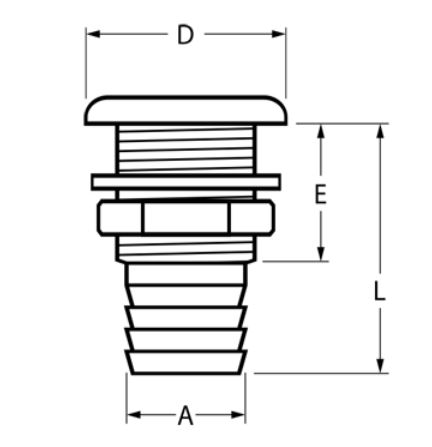 PRZEJŚCIE BURTOWE 1/2" A4  Z KRÓĆCEM NA WĄŻ 2351