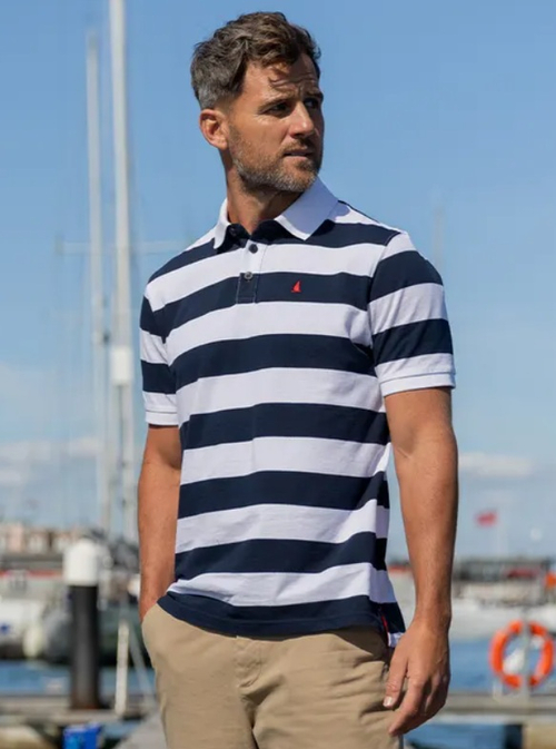 KOSZULKA POLO MUSTO ORIGINAL STRIPED SHORT-SLEEVE 85105 599