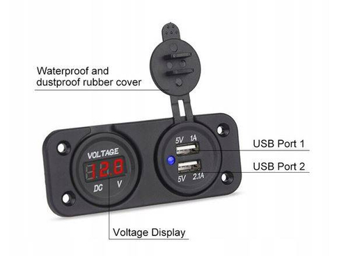 ŁADOWARKA USB Z WOLTOMIERZEM AD5-2013/4010