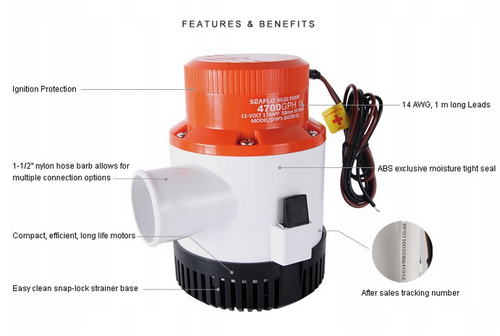 POMPA ZĘZOWA 12V 4700 GPH SFBP1-G4700-01 SEAFLO