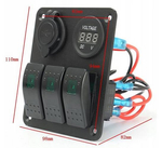 ROZDZIELNIA ELEKTRYCZNA 3 OBWODOWA Z USB I WOLTOMIERZEM 