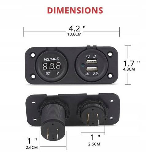 ŁADOWARKA USB Z WOLTOMIERZEM AD5-2013/4010