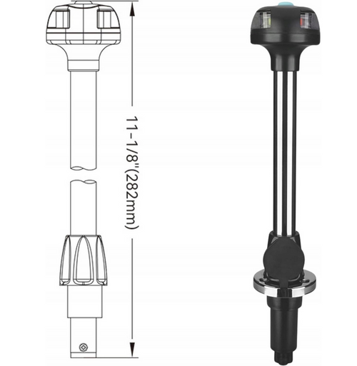 LAMPA NAWIGACYJNA DWUKOLOROWA NA MASZCIE 282mm SFNL051-11B-03B