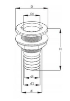 PRZEJŚCIE BURTOWE WODY 3/4'' ODPŁYW NA WĄŻ 19mm