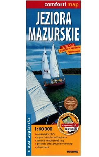 MAPA LAMINOWANA JEZIORA MAZURSKIE 2 CZĘŚCI