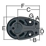 Blok leżący aluminiowy HARKEN 125 mm 3257