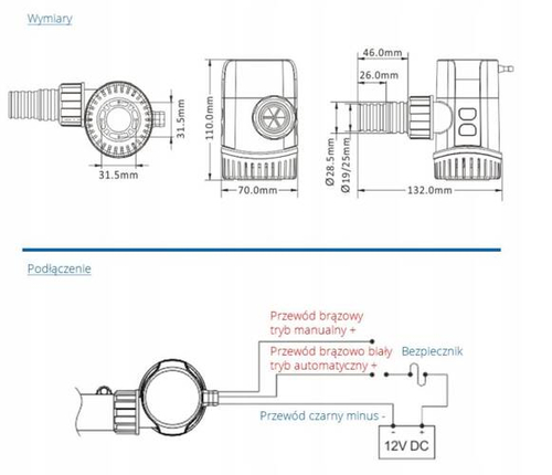 POMPA ZĘZOWA AUTOMA.12V SFBP1-G1100-13B 70l SEAFLO