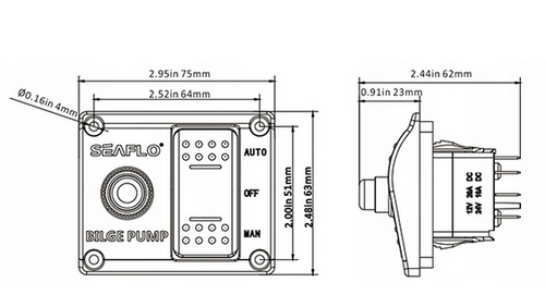 PRZEŁĄCZNIK WŁĄCZNIK POMPY ZĘZOWEJ PANEL 12V / 24V SFSP-015-02