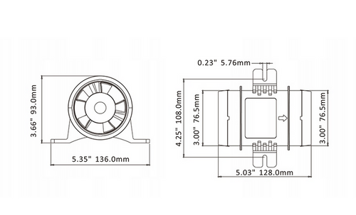 WENTYLATOR LINIOWY KOMORY SILNIKA ŚR. 76 MM 247 m3/h