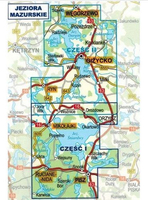 MAPA LAMINOWANA JEZIORA MAZURSKIE 2 CZĘŚCI
