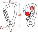 KARABINEK POMOCNICZY ALUMINIOWY ZAKRĘCANY MINI D 751