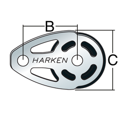 Blok leżący HARKEN ESP 57mm - stal nierdzewna 6076